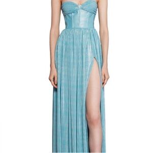 Elegant Light Blue Strapless Dress - Bronx and Banco Gown.